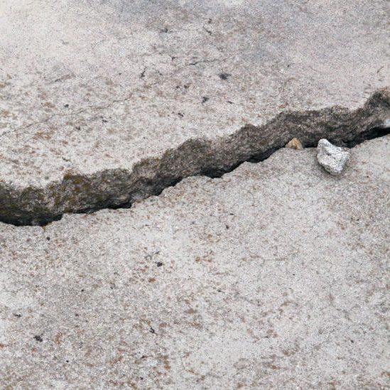 A Cracked Concrete Sidewalk.