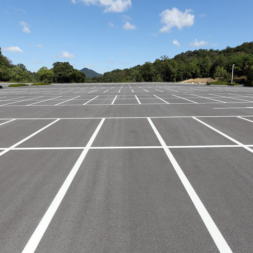 parking lot with clear striping