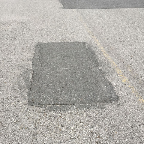 A patch over a pothole